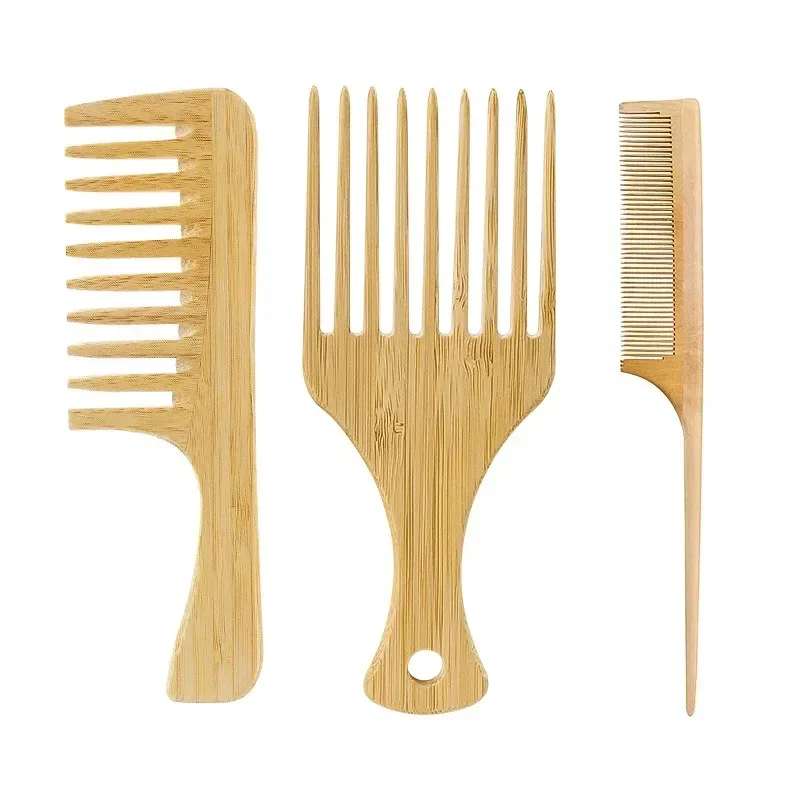 Bamboo Toothbrush - 1Pcs Natural Bamboo Wooden Hair Comb