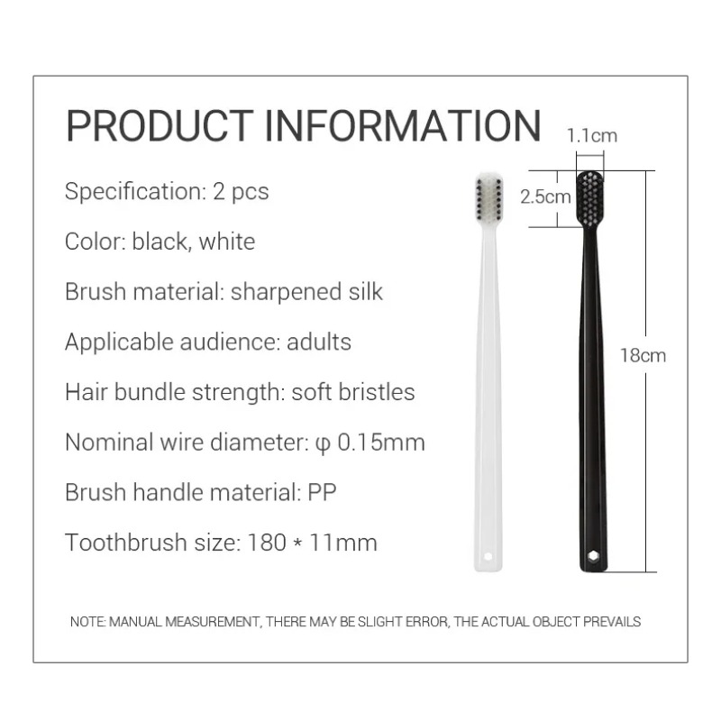 Bamboo Toothbrush - 2-10PC Eco-Friendly Bamboo Charcoal Toothbrushes Soft