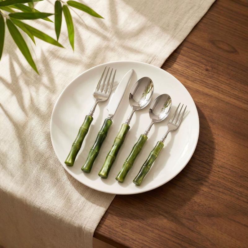 Bamboo Cutlery - Bamboo Handle Acrylic 304 Stainless Steel