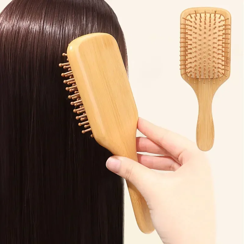 Bamboo Toothbrush - Premium Wooden Bamboo Scalp Massage Comb