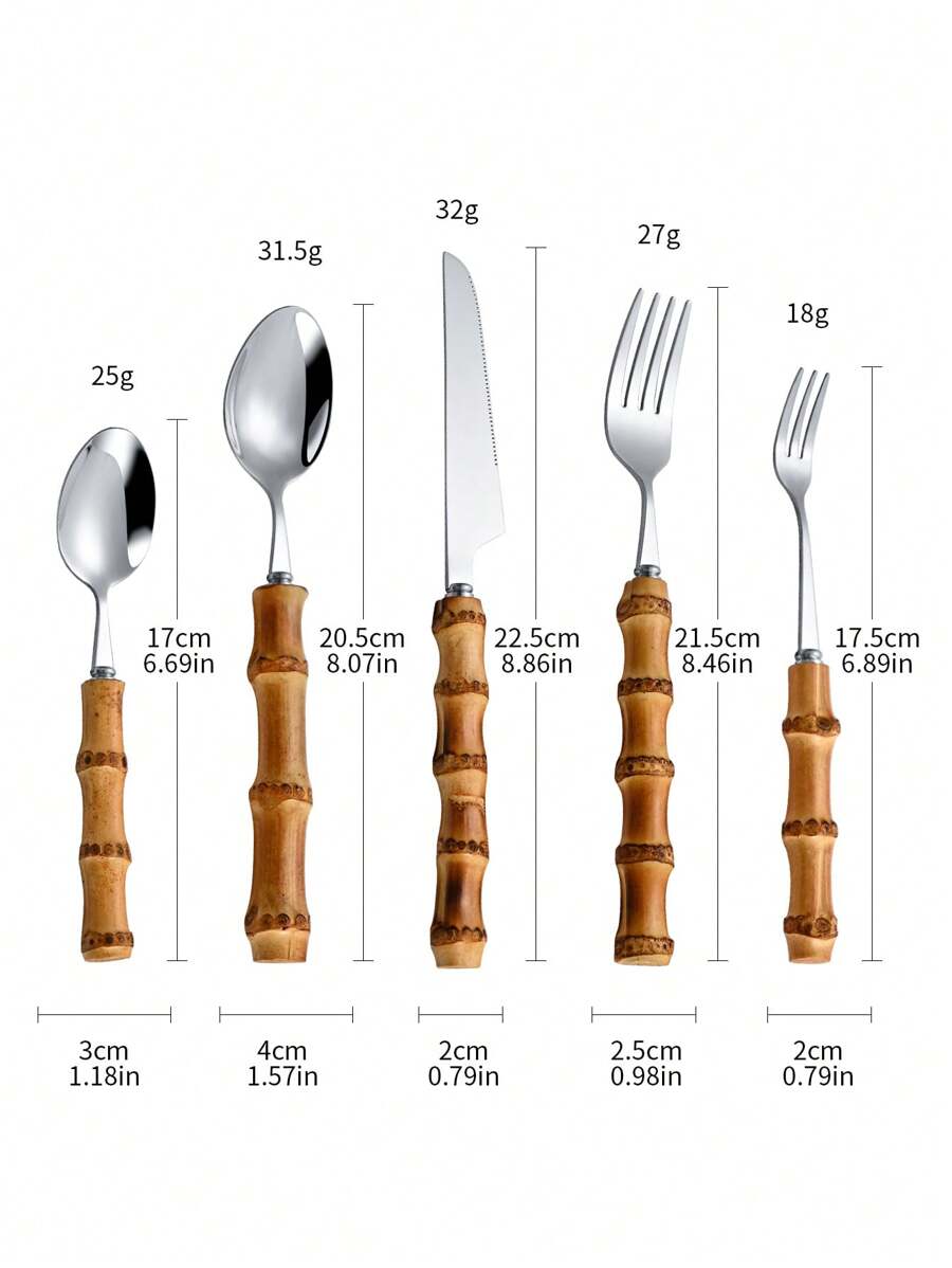 30-piece stainless steel cutle - Bamboo Cutlery review and price