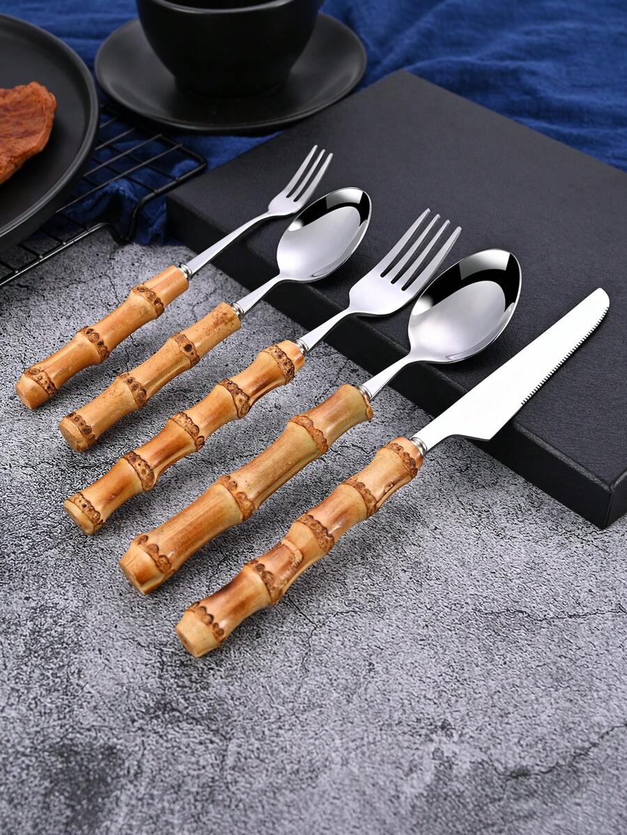 30-piece stainless steel cutle - Bamboo Cutlery review and price