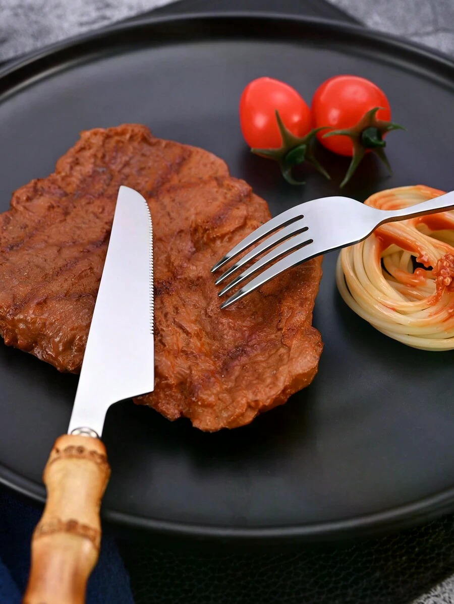 30-piece stainless steel cutle - Bamboo Cutlery review and price